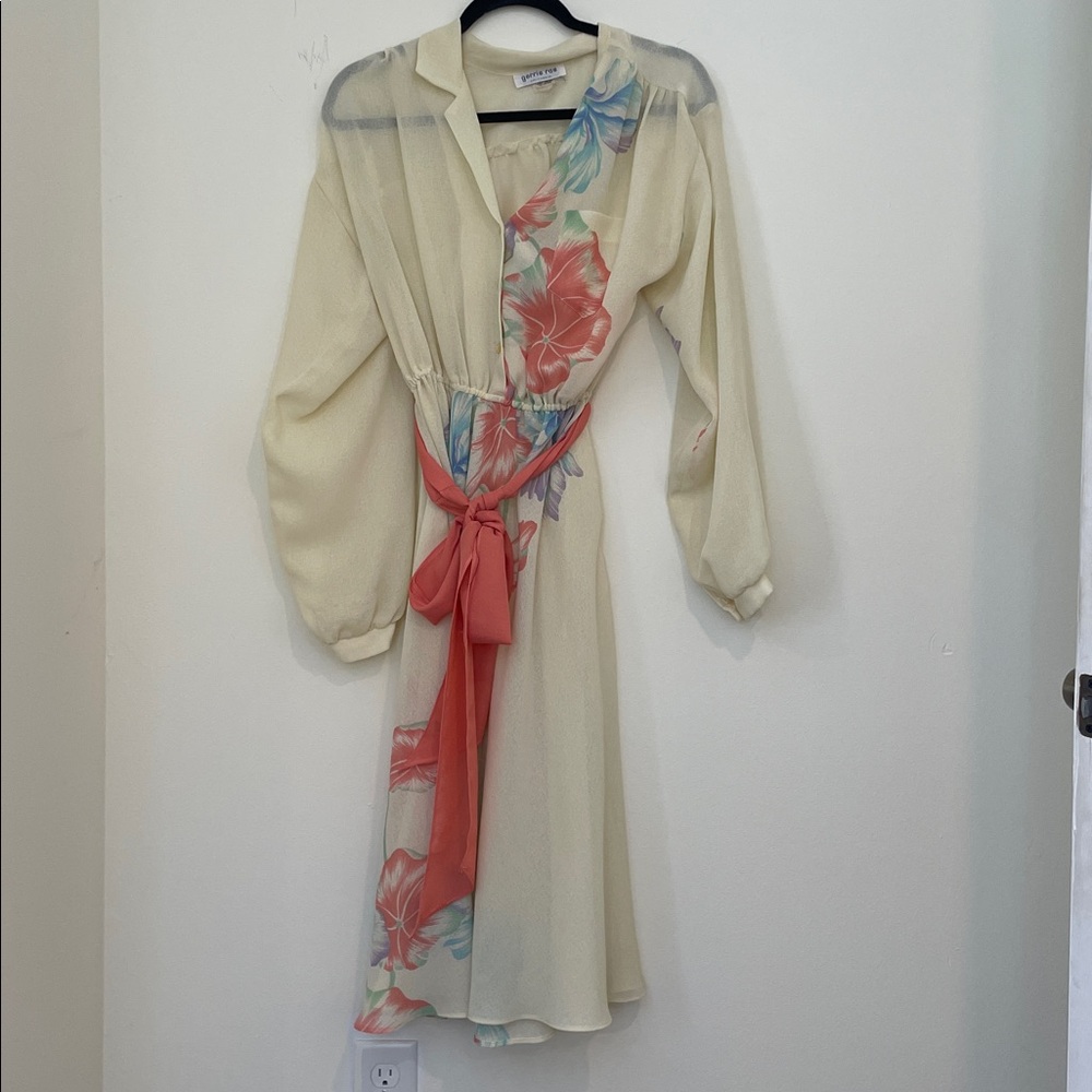 Floral Long Sleeve Dress with Belt